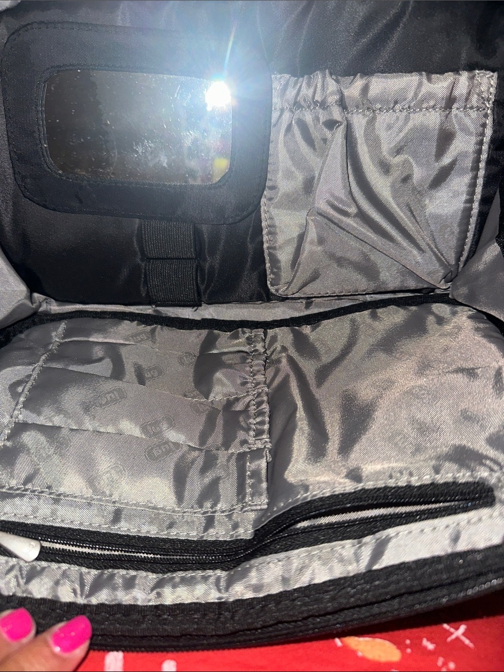LUG PUDDLEJUMPER- Black Quilted Nylon Shoulder Tote with Multiple Pockets - Picture 11 of 15